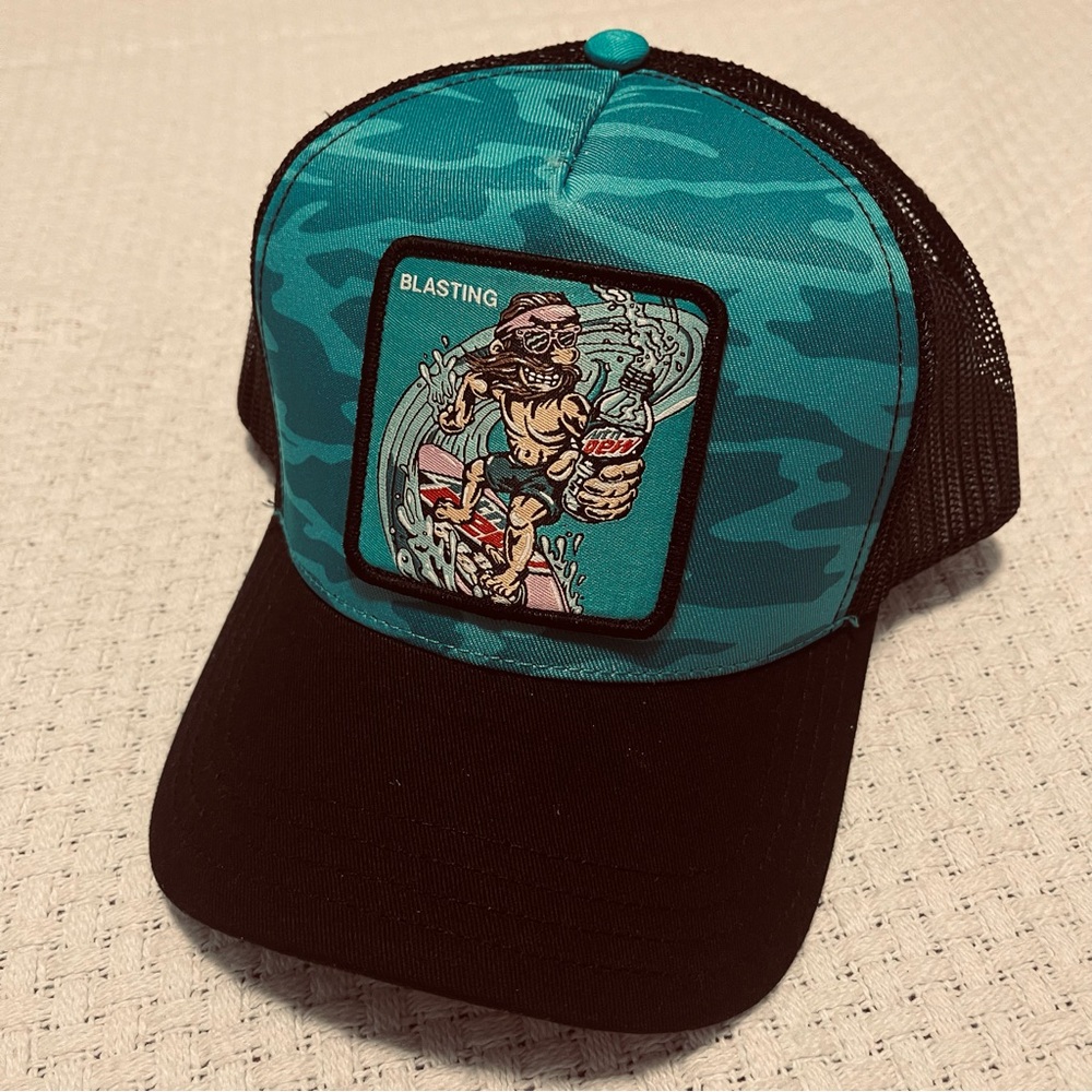 Mountain Dew Baja Blast Rare Trucker Hat Multicolor Adjustable Snapback NWT